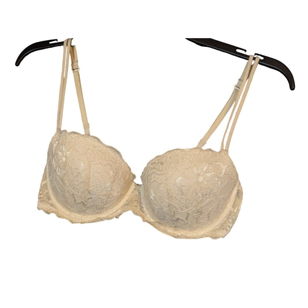 Pink Victoria's Secret Date Push-Up Off White Bra Size 34 C